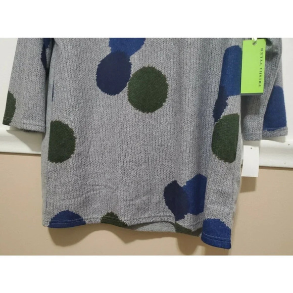 Trisha Tyler Crew Neck Multi Dots Brushed Sweater - Picture 4 of 11